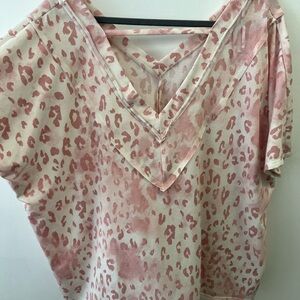 Chic Pink Animal Print Women's Blouse